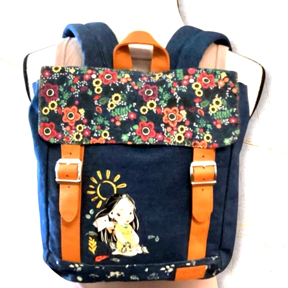 Disney Animators Collection Pocahontas Girl's Backpack Denim Blue Medium